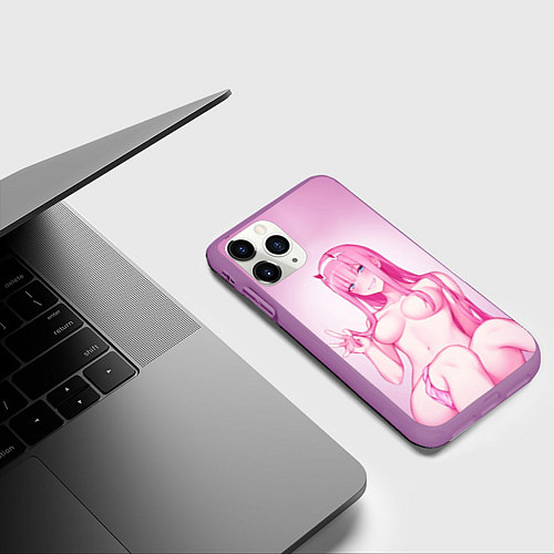 Чехол iPhone 11 Pro матовый DARLING IN THE FRANXX / 3D-Фиолетовый – фото 3