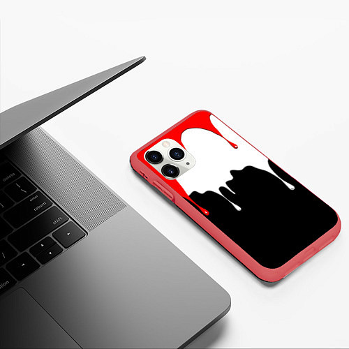 Чехол iPhone 11 Pro матовый ПОДТЁКИ / 3D-Красный – фото 3