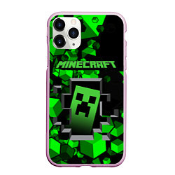 Чехол iPhone 11 Pro матовый Minecraft, цвет: 3D-розовый