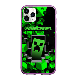 Чехол iPhone 11 Pro матовый Minecraft, цвет: 3D-фиолетовый