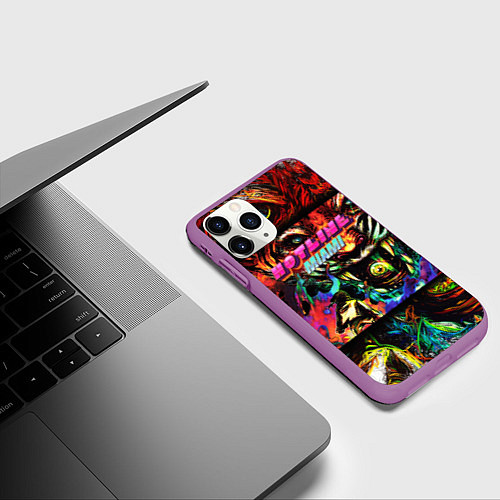 Чехол iPhone 11 Pro матовый HOTLINE MIAMI / 3D-Фиолетовый – фото 3