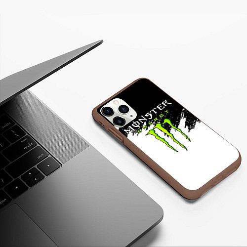 Чехол iPhone 11 Pro матовый MONSTER ENERGY / 3D-Коричневый – фото 3