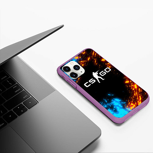 Чехол iPhone 11 Pro матовый CS GO / 3D-Фиолетовый – фото 3