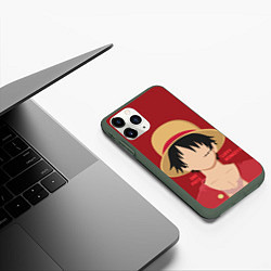 Чехол iPhone 11 Pro матовый Luffy, цвет: 3D-темно-зеленый — фото 2