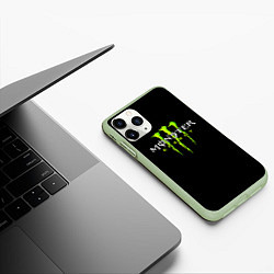 Чехол iPhone 11 Pro матовый MONSTER ENERGY, цвет: 3D-салатовый — фото 2