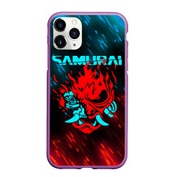 Чехол iPhone 11 Pro матовый CYBERPUNK 2077 SAMURAI, цвет: 3D-фиолетовый