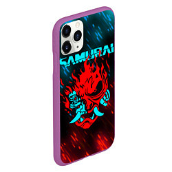 Чехол iPhone 11 Pro матовый CYBERPUNK 2077 SAMURAI, цвет: 3D-фиолетовый — фото 2