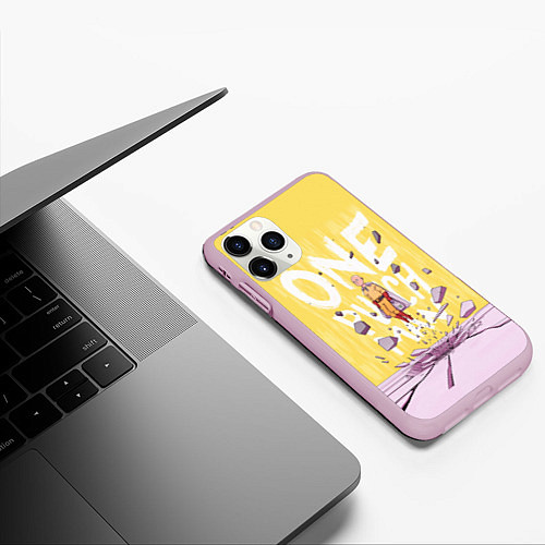 Чехол iPhone 11 Pro матовый One Punch Man / 3D-Розовый – фото 3