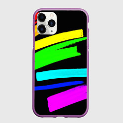 Чехол iPhone 11 Pro матовый НЕОНОВЫЕ КРАСКИ, цвет: 3D-фиолетовый