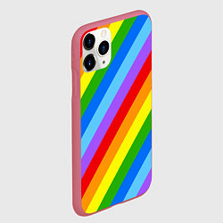 Чехол iPhone 11 Pro матовый РАДУЖНЫЕ ЛИНИИ, цвет: 3D-малиновый — фото 2
