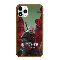 Чехол iPhone 11 Pro матовый The Witcher 5-летие, цвет: 3D-коричневый
