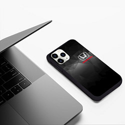 Чехол iPhone 11 Pro матовый HONDA, цвет: 3D-черный — фото 2