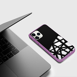 Чехол iPhone 11 Pro матовый BLACK GEOMETRY, цвет: 3D-фиолетовый — фото 2