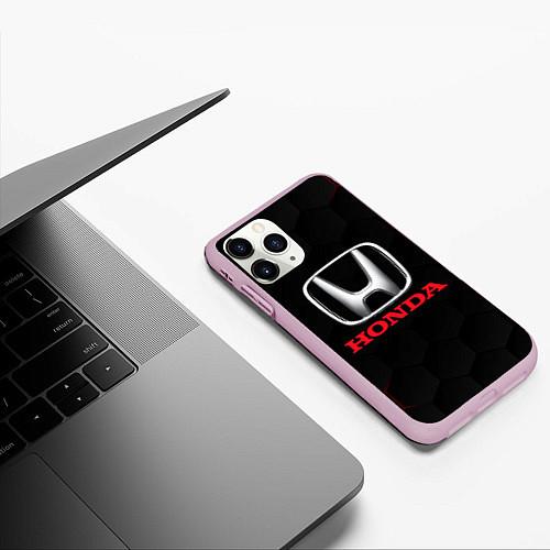 Чехол iPhone 11 Pro матовый HONDA / 3D-Розовый – фото 3