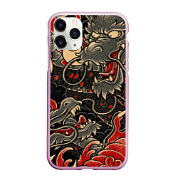 Чехол iPhone 11 Pro матовый Dsquared tatoo DRAGON, цвет: 3D-розовый