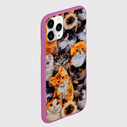 Чехол iPhone 11 Pro матовый КОТЯТКИ, цвет: 3D-фиолетовый — фото 2