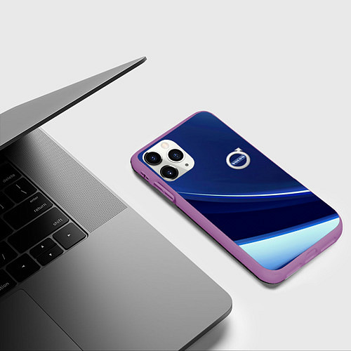 Чехол iPhone 11 Pro матовый VOLVO / 3D-Фиолетовый – фото 3