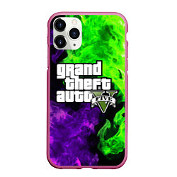 Чехол iPhone 11 Pro матовый GTA 5, цвет: 3D-малиновый