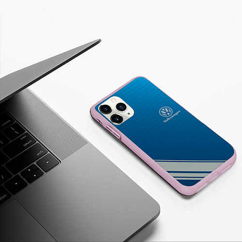 Чехол iPhone 11 Pro матовый VOLKSWAGEN / 3D-Розовый – фото 3