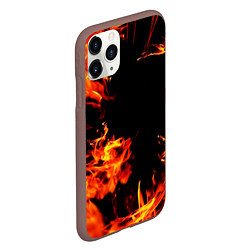 Чехол iPhone 11 Pro матовый ОГОНЬ, цвет: 3D-коричневый — фото 2