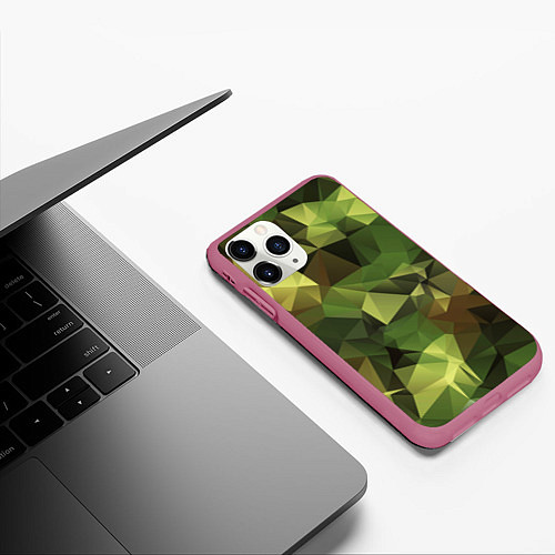 Чехол iPhone 11 Pro матовый МИЛИТАРИ / 3D-Малиновый – фото 3