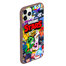 Чехол iPhone 11 Pro матовый BRAWL STARS ВСЕ БРАВЛЕРЫ, цвет: 3D-коричневый — фото 2