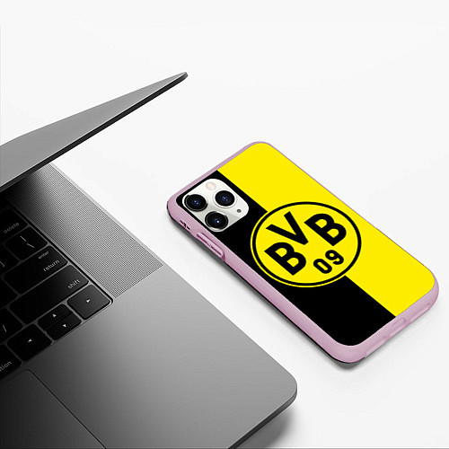 Чехол iPhone 11 Pro матовый BORUSSIA / 3D-Розовый – фото 3