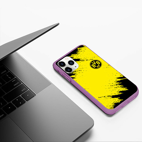 Чехол iPhone 11 Pro матовый BORUSSIA / 3D-Фиолетовый – фото 3