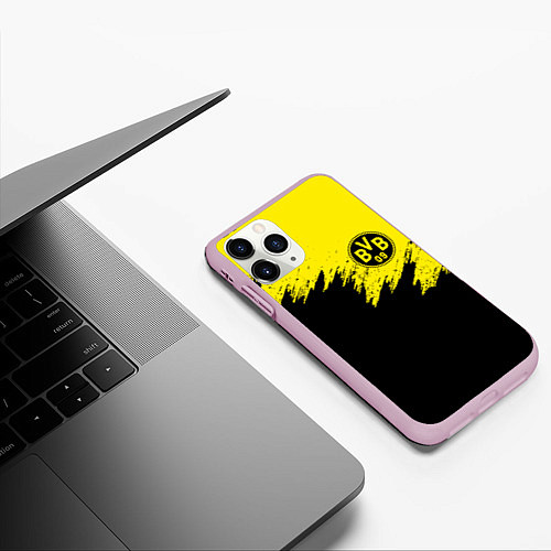 Чехол iPhone 11 Pro матовый BORUSSIA / 3D-Розовый – фото 3