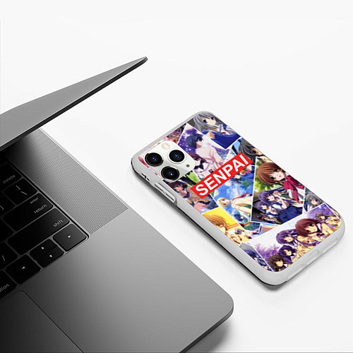 Чехол iPhone 11 Pro матовый SENPAI / 3D-Белый – фото 3