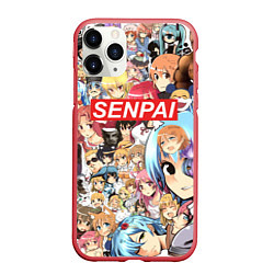 Чехол iPhone 11 Pro матовый SENPAI, цвет: 3D-красный