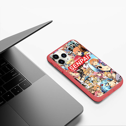 Чехол iPhone 11 Pro матовый SENPAI / 3D-Красный – фото 3