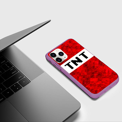 Чехол iPhone 11 Pro матовый Minecraft / 3D-Фиолетовый – фото 3