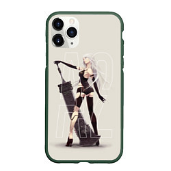Чехол iPhone 11 Pro матовый A2, цвет: 3D-темно-зеленый