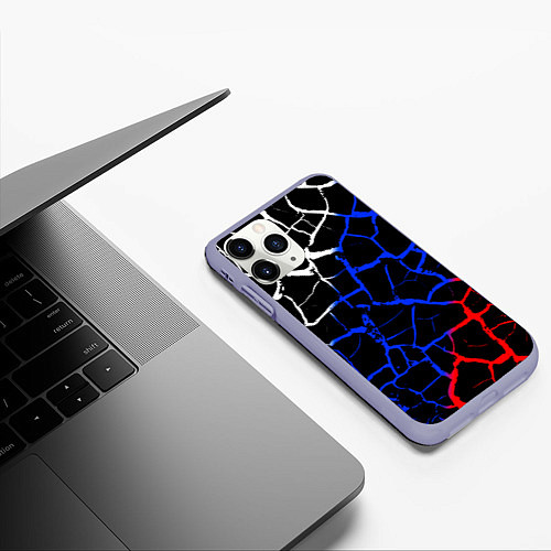Чехол iPhone 11 Pro матовый Россия / 3D-Светло-сиреневый – фото 3