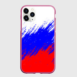 Чехол iPhone 11 Pro матовый Россия, цвет: 3D-малиновый