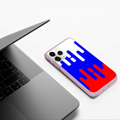 Чехол iPhone 11 Pro матовый Россия / 3D-Розовый – фото 3
