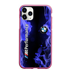 Чехол iPhone 11 Pro матовый BMW, цвет: 3D-малиновый