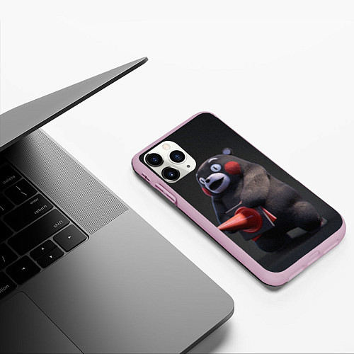 Чехол iPhone 11 Pro матовый Kumamon / 3D-Розовый – фото 3