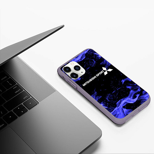 Чехол iPhone 11 Pro матовый MITSUBISHI / 3D-Серый – фото 3