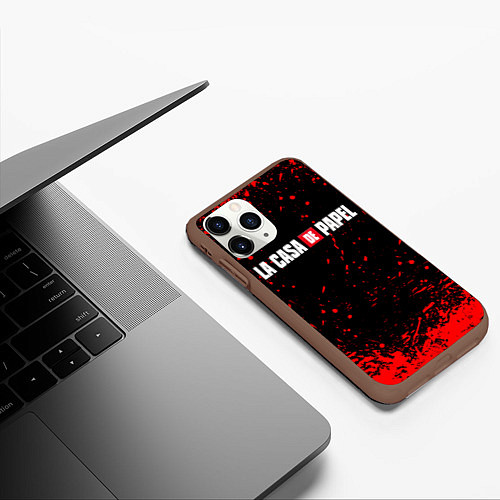 Чехол iPhone 11 Pro матовый La Casa de Papel спина Z / 3D-Коричневый – фото 3