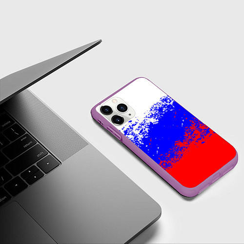 Чехол iPhone 11 Pro матовый Россия / 3D-Фиолетовый – фото 3