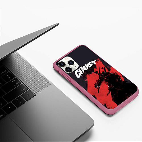 Чехол iPhone 11 Pro матовый Ghost / 3D-Малиновый – фото 3