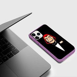 Чехол iPhone 11 Pro матовый Бумажный Дом, цвет: 3D-фиолетовый — фото 2