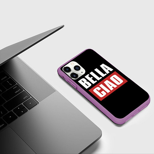 Чехол iPhone 11 Pro матовый Bella Ciao / 3D-Фиолетовый – фото 3