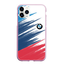 Чехол iPhone 11 Pro матовый BMW, цвет: 3D-розовый