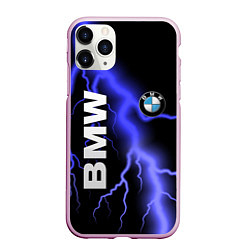 Чехол iPhone 11 Pro матовый BMW, цвет: 3D-розовый