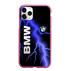 Чехол iPhone 11 Pro матовый BMW, цвет: 3D-малиновый