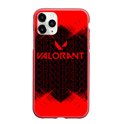 Чехол iPhone 11 Pro матовый Valorant, цвет: 3D-красный
