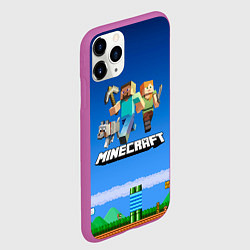 Чехол iPhone 11 Pro матовый Minecraft, цвет: 3D-фиолетовый — фото 2